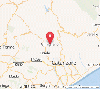 Map of Gimigliano, Calabria