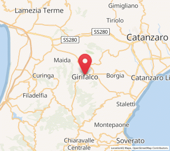 Map of Girifalco, Calabria