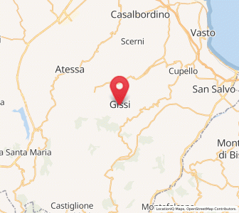 Map of Gissi, Abruzzo