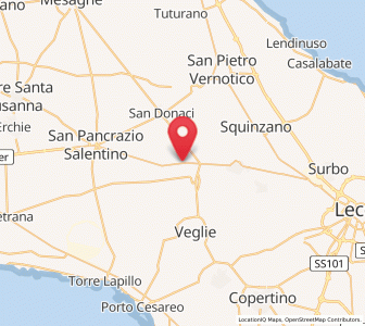 Map of Guagnano, Apulia