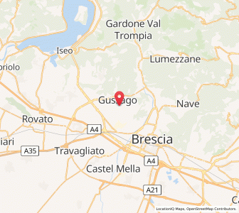 Map of Gussago, Lombardy