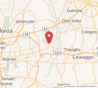 Map of Inzago, Lombardy