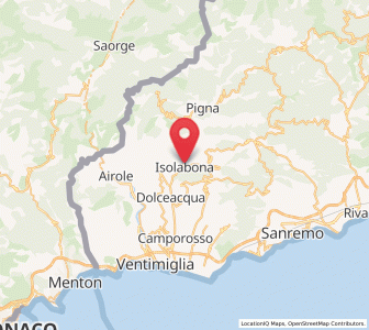 Map of Isolabona, Liguria