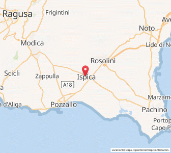 Map of Ispica, Sicily
