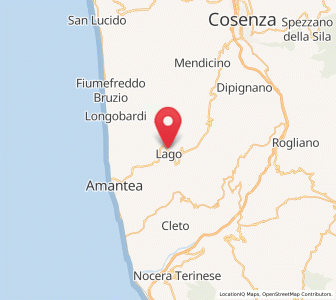 Map of Lago, Calabria
