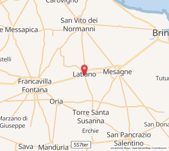Map of Latiano, Apulia