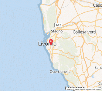 Map of Livorno, Tuscany