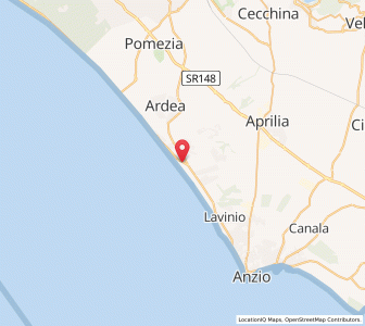 Map of Marina di Ardea-Tor San Lorenzo, Lazio