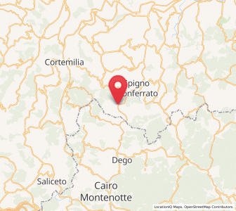Map of Merana, Piedmont