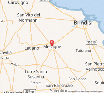 Map of Mesagne, Apulia