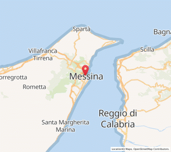 Map of Messina, Sicily