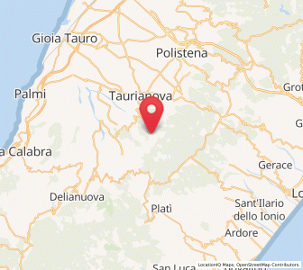 Map of Molochio, Calabria