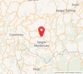 Map of Mombaldone, Piedmont