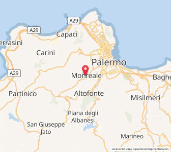 Map of Monreale, Sicily