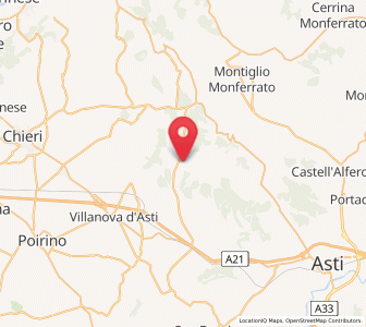 Map of Montafia, Piedmont