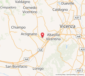 Map of Montecchio Maggiore, Veneto