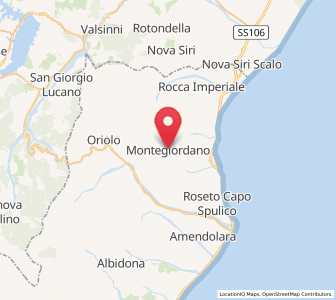 Map of Montegiordano, Calabria