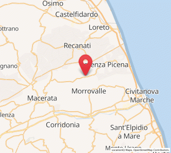 Map of Montelupone, The Marches