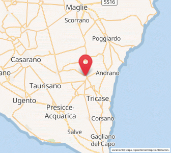 Map of Montesano Salentino, Apulia