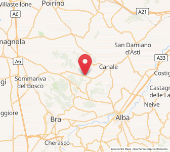 Map of Monteu Roero, Piedmont