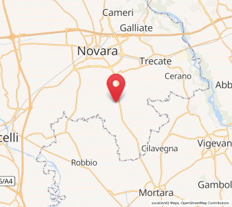 Map of Nibbiola, Piedmont