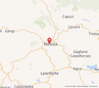 Map of Nicosia, Sicily