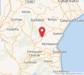 Map of Palermiti, Calabria