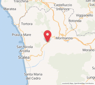 Map of Papasidero, Calabria