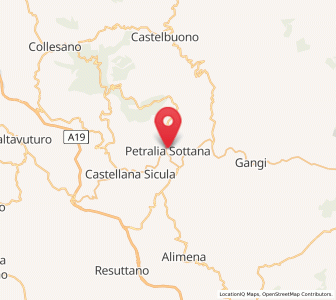 Map of Petralia Sottana, Sicily