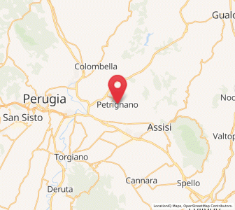 Map of Petrignano, Umbria
