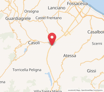 Map of Piane d'Archi-Quadroni, Abruzzo