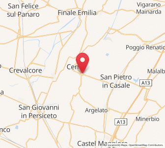 Map of Pieve di Cento, Emilia-Romagna