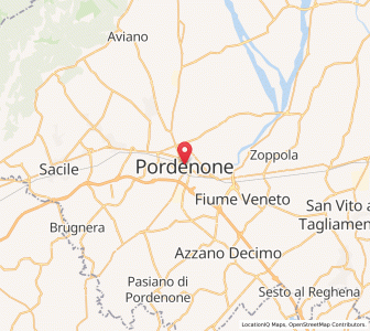 Map of Pordenone, Friuli Venezia Giulia