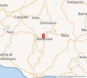 Map of Ravanusa, Sicily