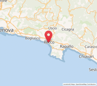 Map of Recco, Liguria