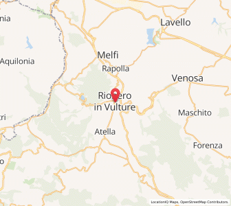 Map of Rionero in Vulture, Basilicate