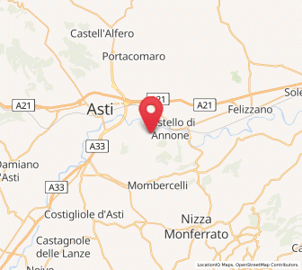 Map of Rocca d'Arazzo, Piedmont