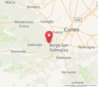 Map of Roccasparvera, Piedmont