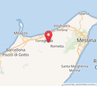 Map of Roccavaldina, Sicily