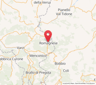 Map of Romagnese, Lombardy