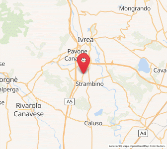 Map of Romano Canavese, Piedmont