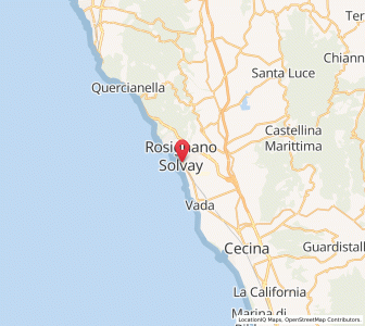 Map of Rosignano Solvay, Tuscany