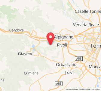 Map of Rosta, Piedmont