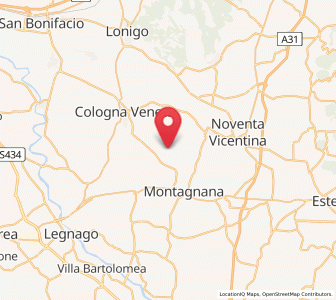 Map of Roveredo di Guà, Veneto