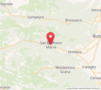 Map of San Damiano Macra, Piedmont