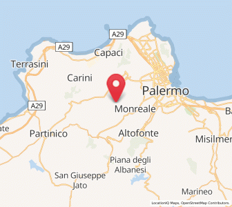 Map of San Martino delle Scale, Sicily