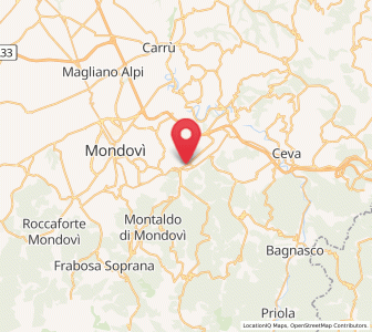 Map of San Michele Mondovì, Piedmont