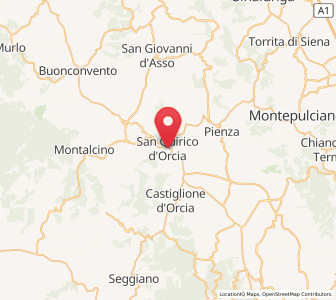 Map of San Quirico d'Orcia, Tuscany