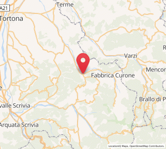 Map of San Sebastiano Curone, Piedmont