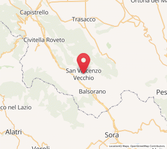 Map of San Vincenzo Valle Roveto, Abruzzo